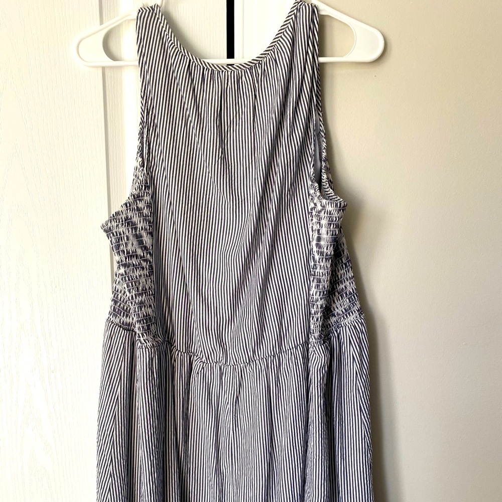 Midlength striped with gray dress